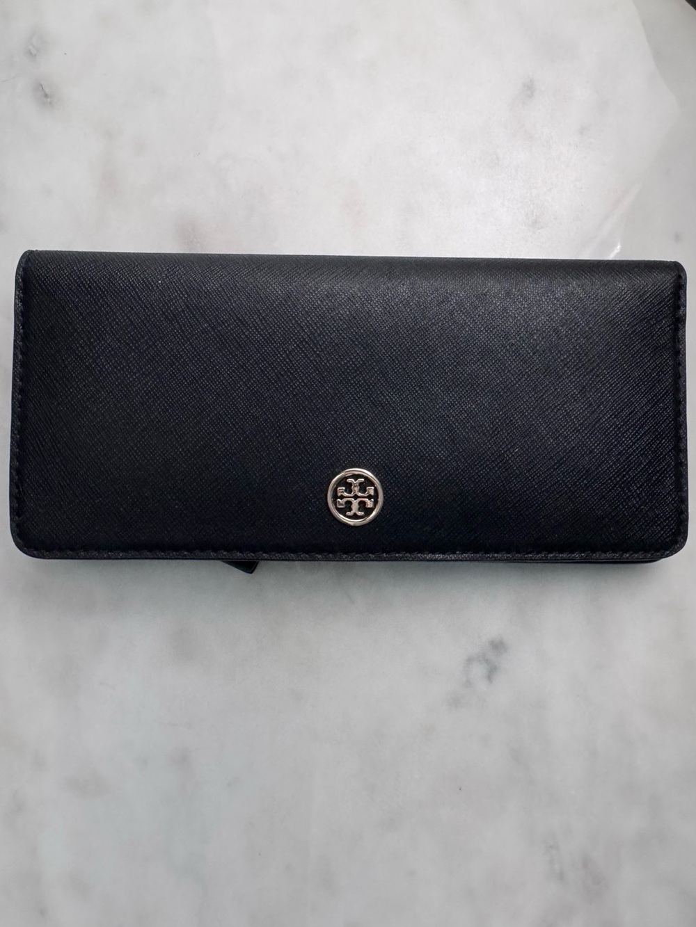 NEW Tory Burch Robinson Slim Black Wallet